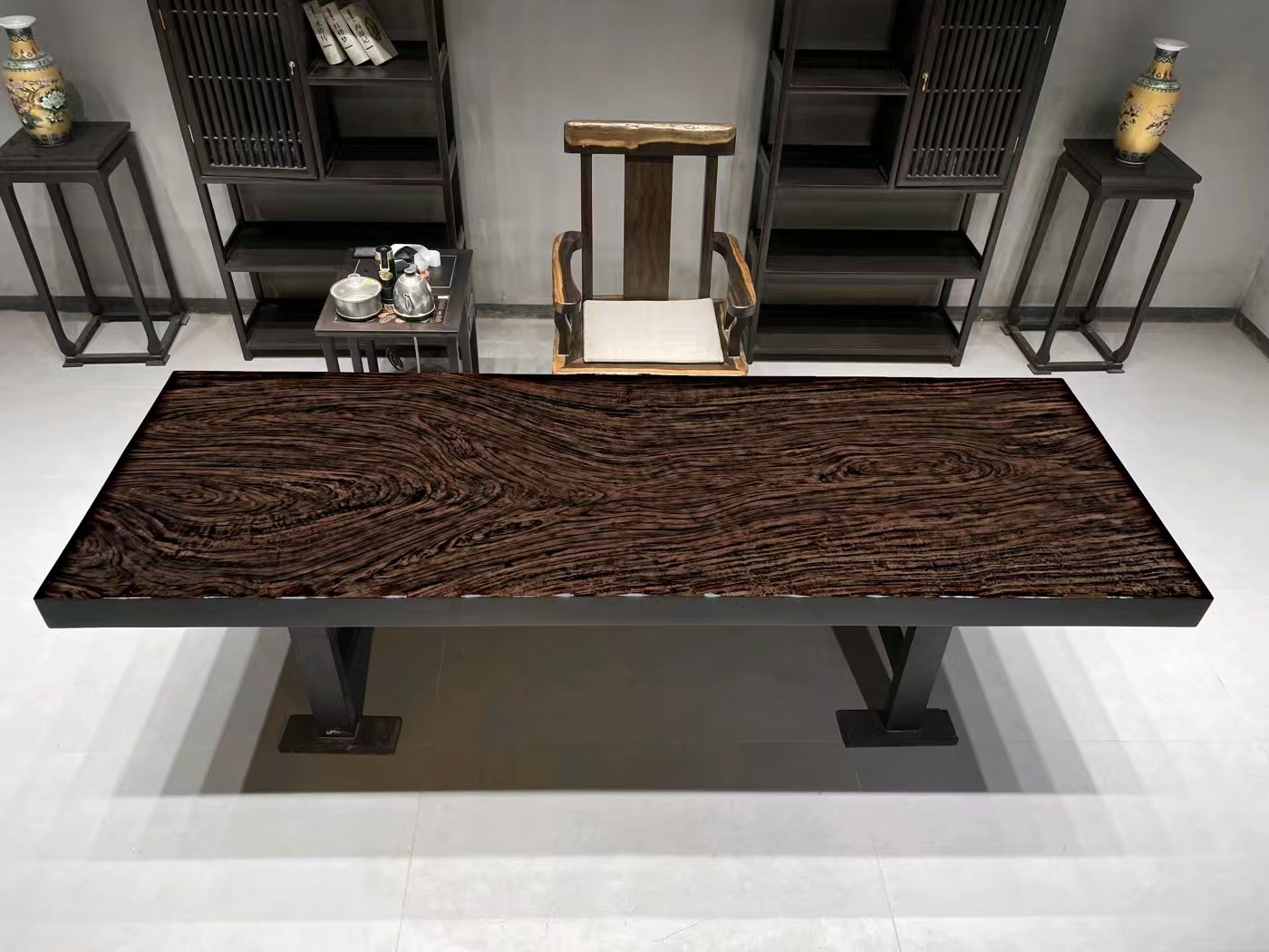 黑檀实木大板-非洲黑檀木茶桌