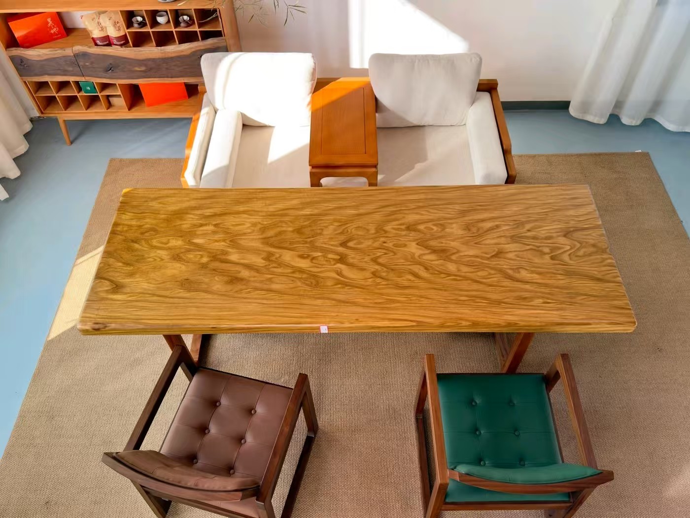 柚木实木大板-缅甸金丝柚木大板